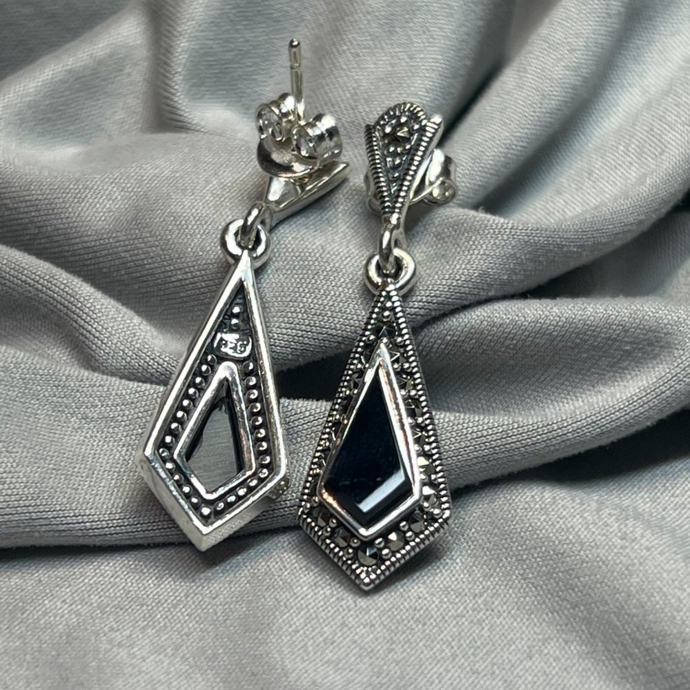 **SOLD***Sterling Silver Drop Kite Earrings Dangle Earrings for Women 925 Silver - Picture 8 of 10